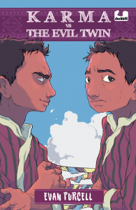 Karma vs the Evil Twin by Evan Purcell front cover of Karma vs the Evil Twin
