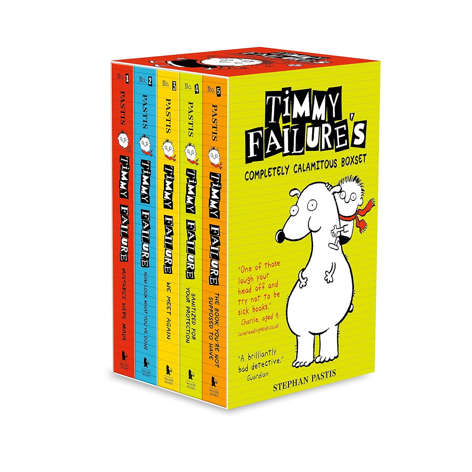Timmy Failure’s Completely Calamitous 5 Books Boxset (Mistakes Were Made, Now Look What You’ve Done, We Meet Again, Sanitized for Your Protection and The Book You’re Not Supposed to Have)