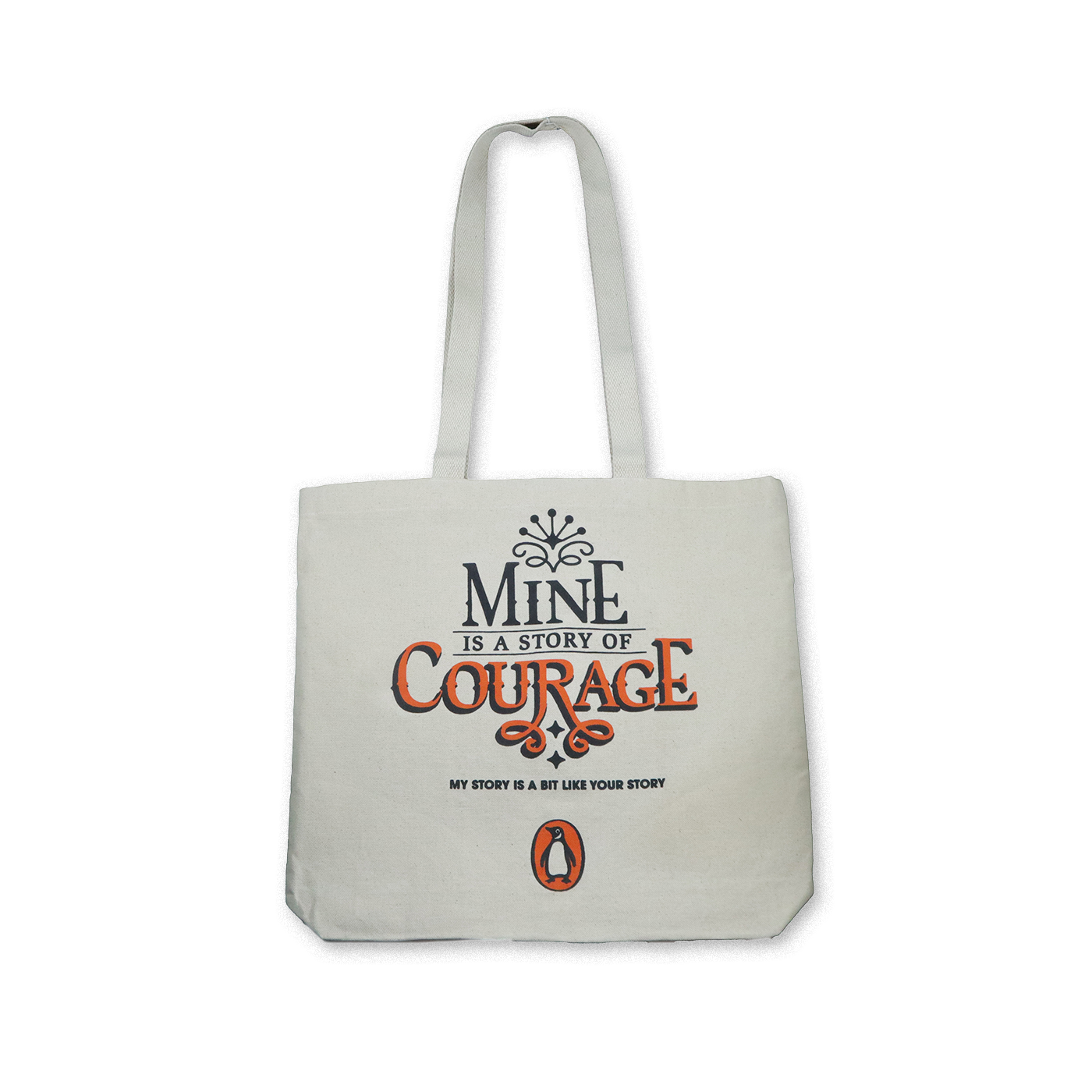 Mine is A Story of Courage Penguin Tote Bag