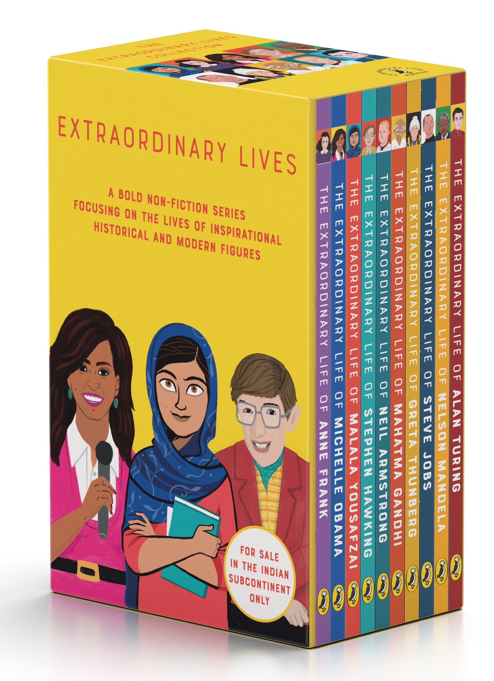 The  Extraordinary Lives 10 Books Boxset: A Treasury of 10 Brilliant Biographies for kids | Black-and-White Illustrations | Ages 7+ | Stephen Hawking, Anne Frank, Mahatma Gandhi, and More!)